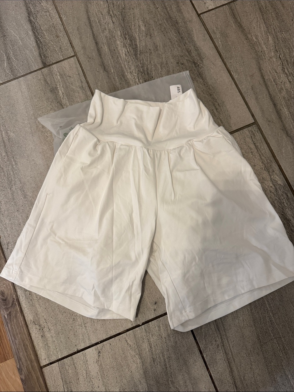 HALARA White High-Waist Double lined LONG Shorts
